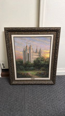 Framed Salt Lake Temple Painting Print
