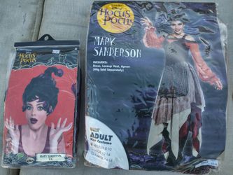 Adult Hocus Pocus Mary Sanderson costume and wig
