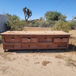 Large Sturdy Wooden Storage Desk