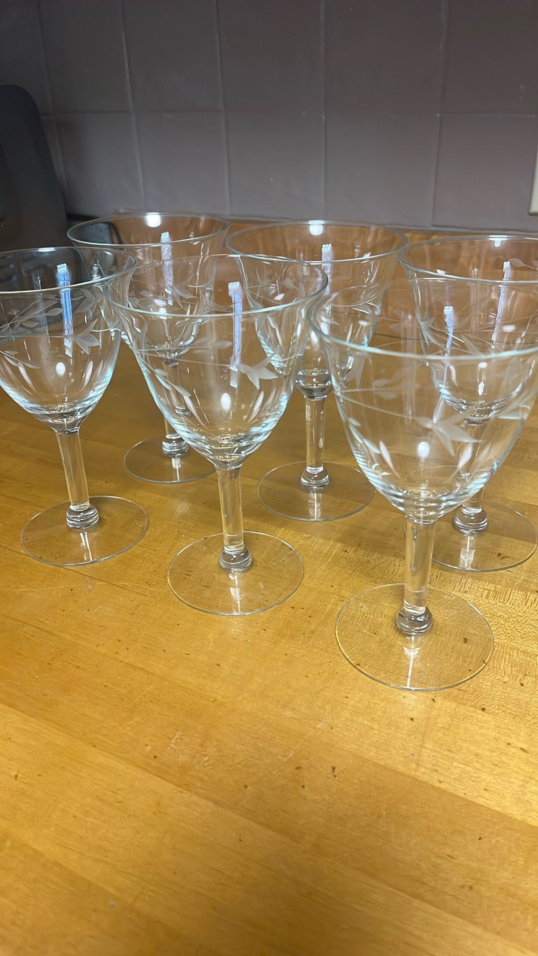 Etched Glasses From 60’s.   Weeding Out Never Used Items