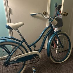 Blue Bike With Basket 