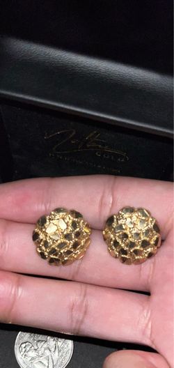 Xl gold nugget earrings