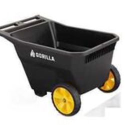 A000582A Gorilla Carts GCY-100-C Yard Cart, 10 cu-ft, Poly Deck, 2-Wheel, 13 in Wheel, Molded Flat-Free Wheel, Pull, Push Handle