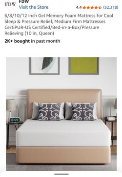 10 In  Queen Gel Memory Foam Mattress