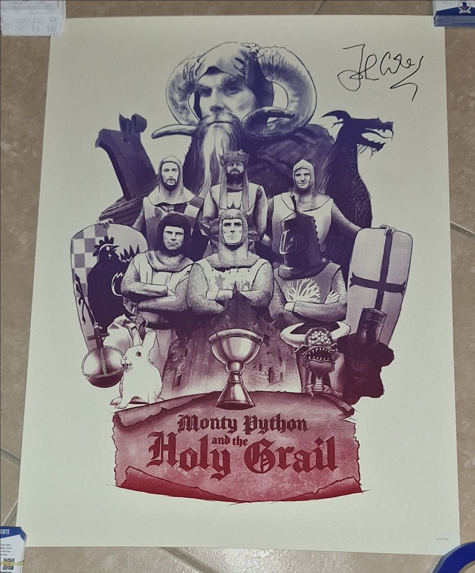 🔥 John Cleese autographed 16x24 Lithograph Beckett COA🔥