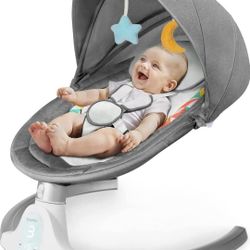 Bioby Electric Baby Swing Chair, Infant Swing with Remote Control, Built-in Bluetooth