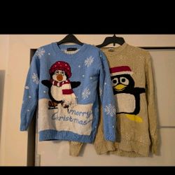 Christmas sweater BUNDLE 2 sweaters small to medium women's from UK unusual knit chunky 
