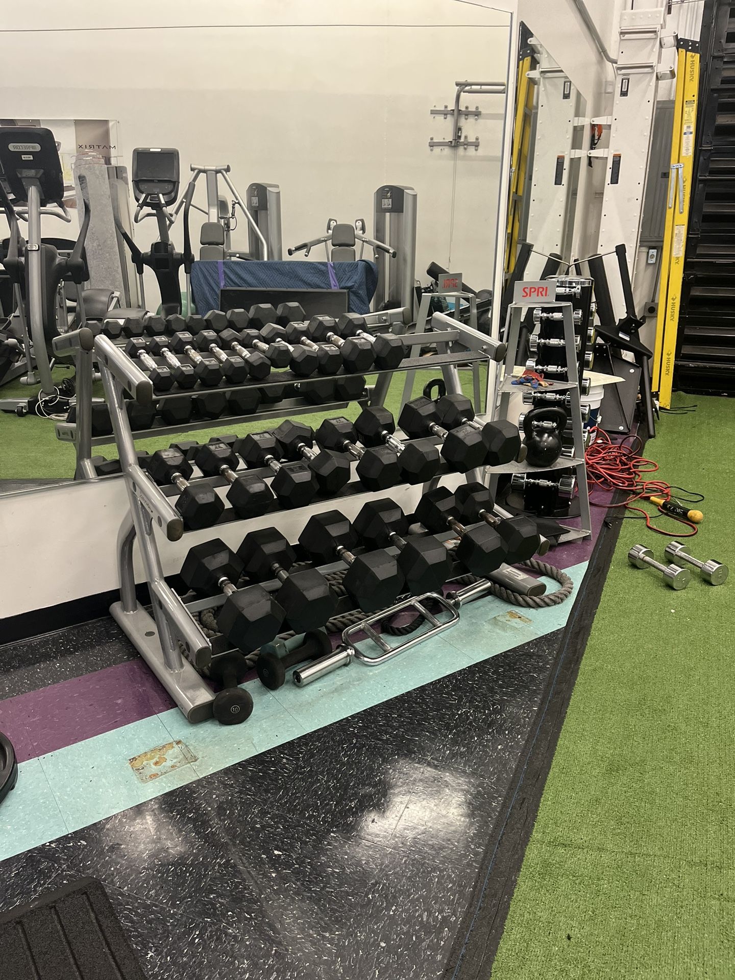Rubber Hex Dumbbell Set With Rack