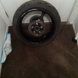 Rear Motorcycle Tire And Rim Mitchlem190/50 Zr17 150.00 Cash 