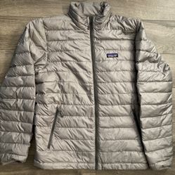 Patagonia Micro Puff Jacket Ultralight Full Zip Gray Silver Mens Medium Jacket