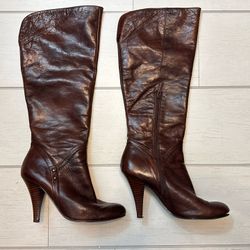 Nine West Dark Brown Heeled Boots