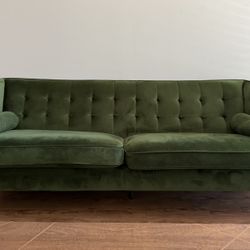 Modern Green Velvet Sofa ( Needs To Be Gone )