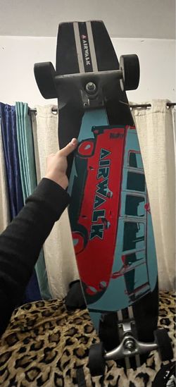 Airwalk Complete Longboard Red Blue Graphic Design Skateboard Deck Full Setup
