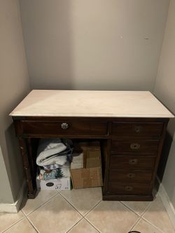  Wood Desk Marble Top 