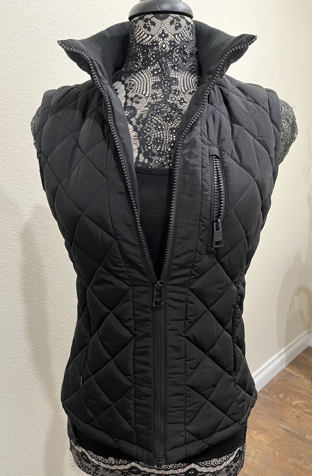 Andrew Marc Quilted Full-zip Puffer Black Vest Design 