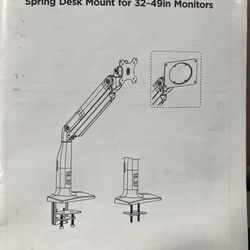 Monoprice Heavy-Duty Single-Monitor Full-Motion Adjustable Gas-Spring Desk Mount for 32-49 Inch Monitors - Workstream Collection