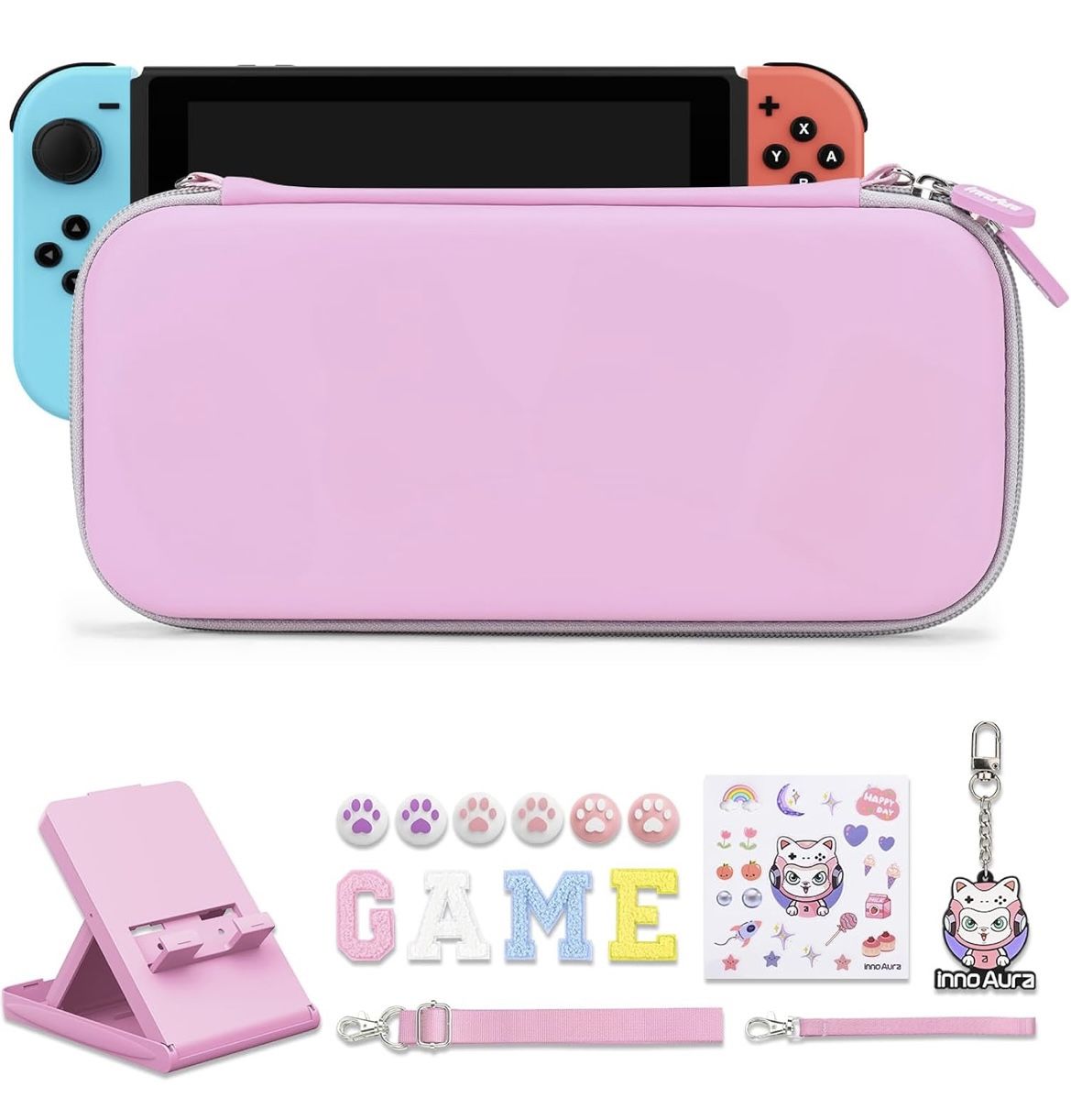 Switch / OLED Case for NS, innoAura 16 in 1 Switch Accessories Bundles