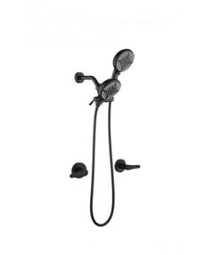 SHAMANDA 2 Handle Shower Faucet Shower System Complete 2 in 1 Shower Combo Set with Handheld Showerhead Shower Trim Kit Shower Fixtures Matte Black