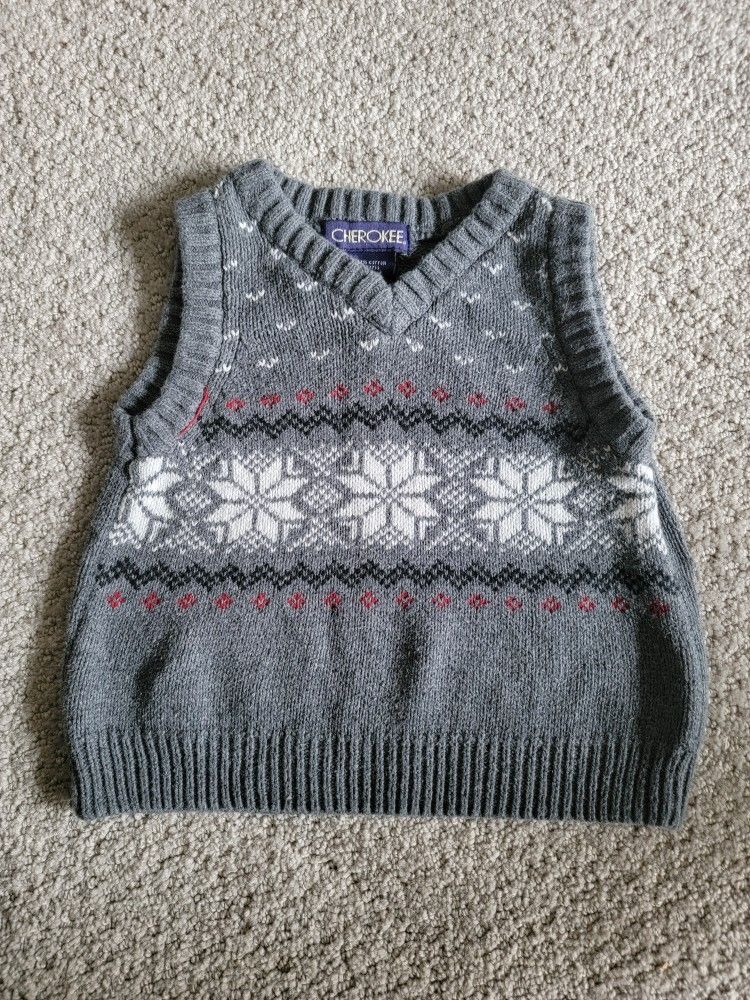 Cherokee Holiday Sweater Vest 12 Month