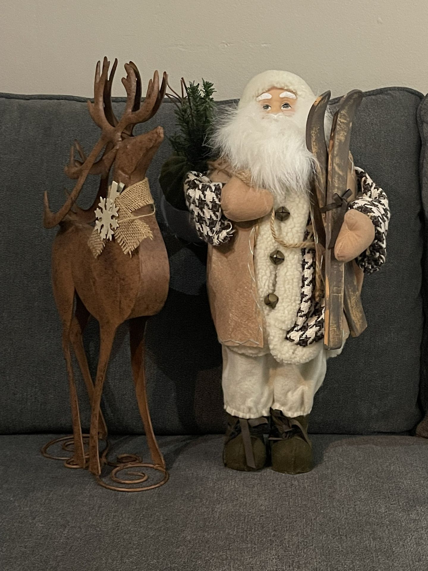 Christmas Decorations, Santa And A Reindeer
