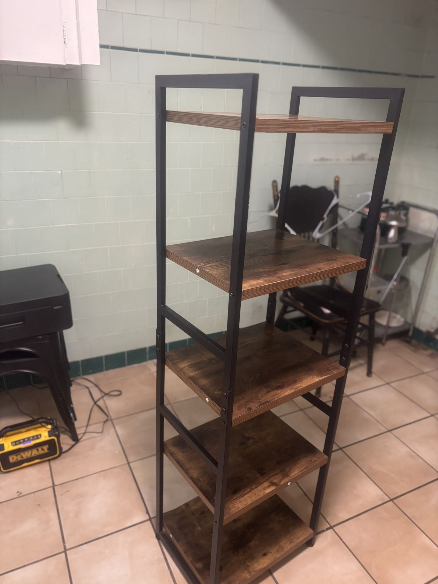 📚 Metal & Wood Bookcase – $25