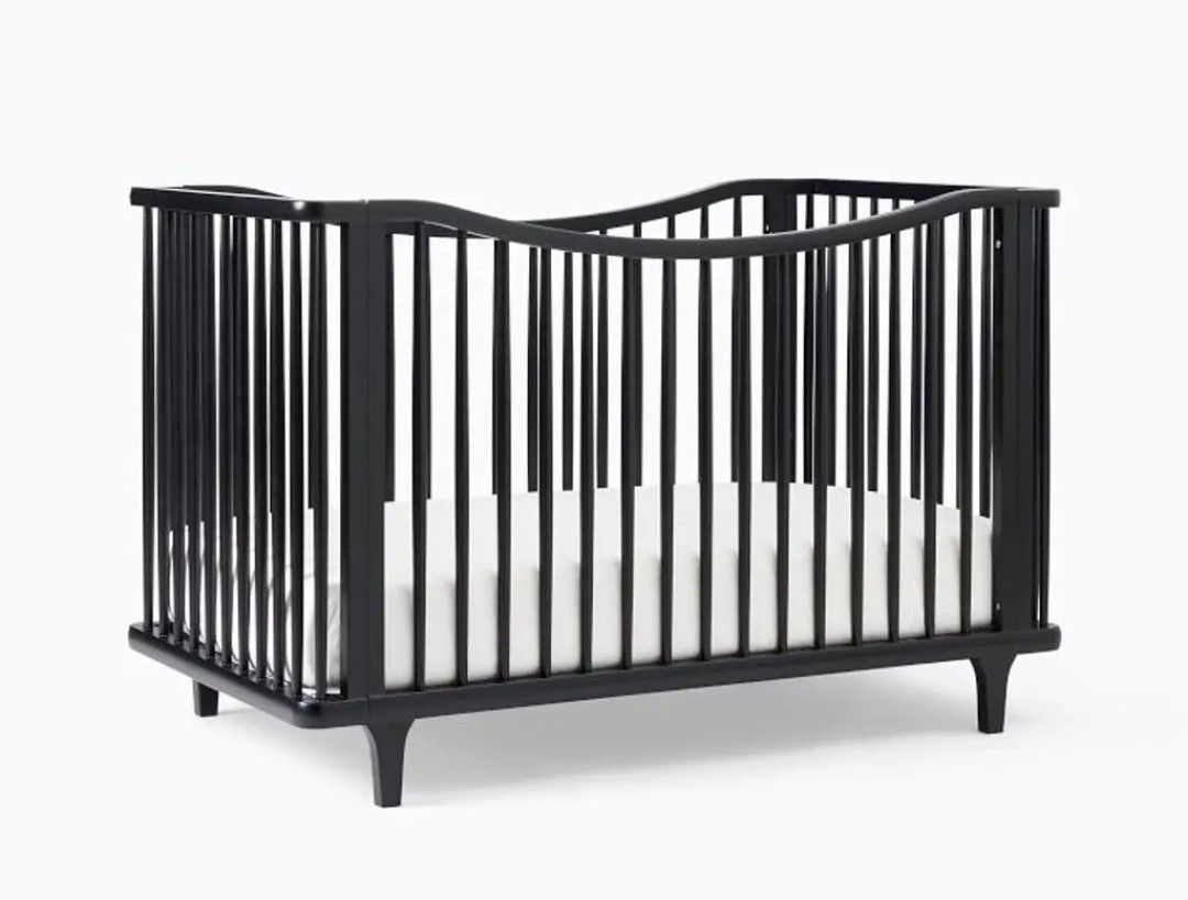 Black West Elm Dawson Convertible Crib