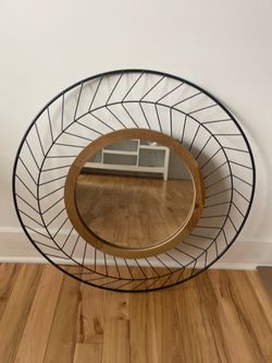Wood/Black-iron/Mirror Decorative Hanging Art