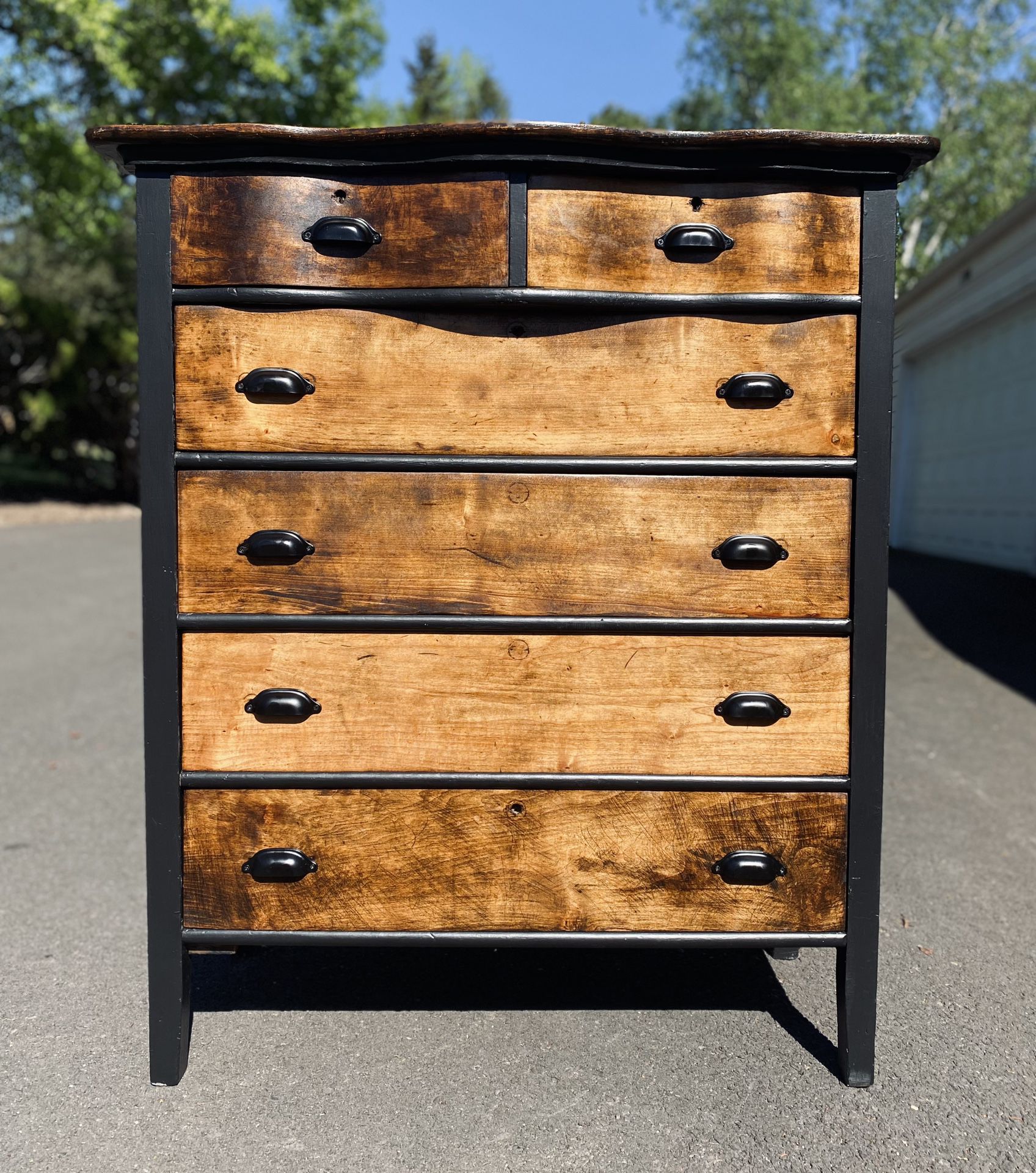 Refinished Tall Antique Dresser
