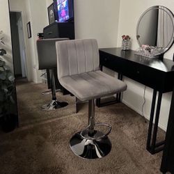 grey makeup vanity chair