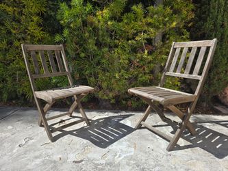 Teak Wood Folding Outdoor Chairs – Set of 2