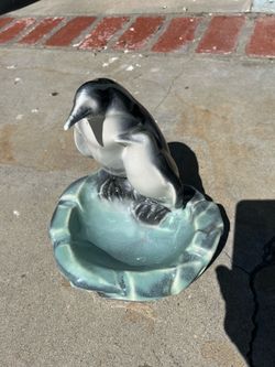 Vintage Made in Czechoslovak tall penguin ashtray