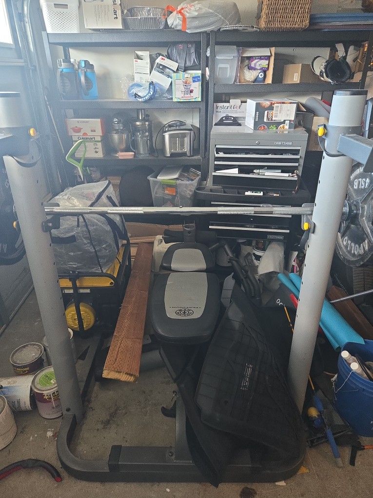 Gold Gym Bench With Weights