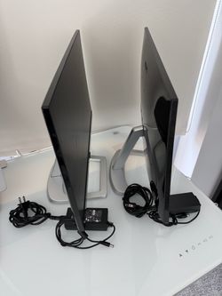 Two Philips HD 22 Elite Monitors plus a Dual Arm Mount