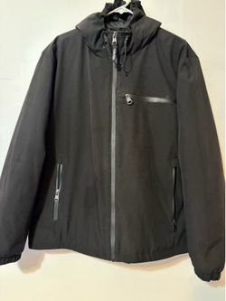 Calvin Klein black jacket with hood . XL