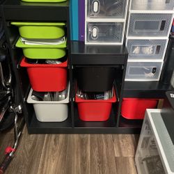  IKEA TROFAST Storage Drawers  Black Solid Wood