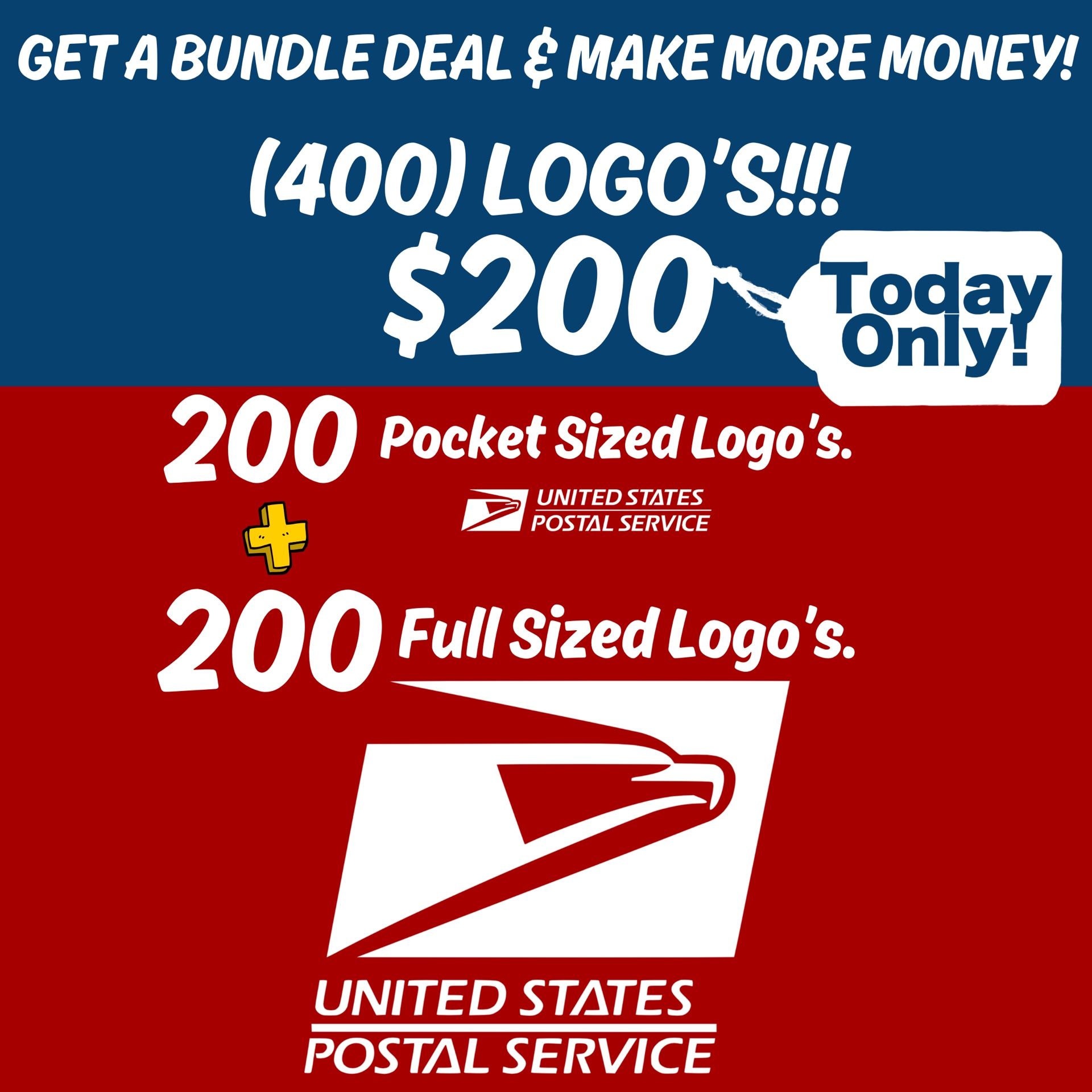 400 USPS HEAT TRANSFERS READY TO PRESS DIY T-SHIRTS, SWEATSHIRTS, HOODIES - WHITE PRINT