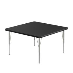 Correll Deluxe 48" Square Black Granite 19"-29" Adjustable Height High-Pressure Laminate Top Activit