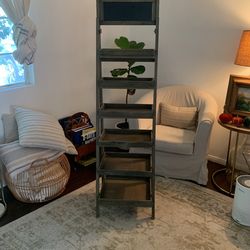 6 Tier Antique Farmhouse Wood Ladder Shelf