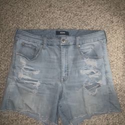 WOMENS SIZE 14 HIGH RISE CURVY MIDI 3” STRETCHY JEAN SHORTS 
