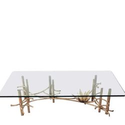 1970s Large Wrought Iron Desert Lotus Coffee Table | Silas Seandal