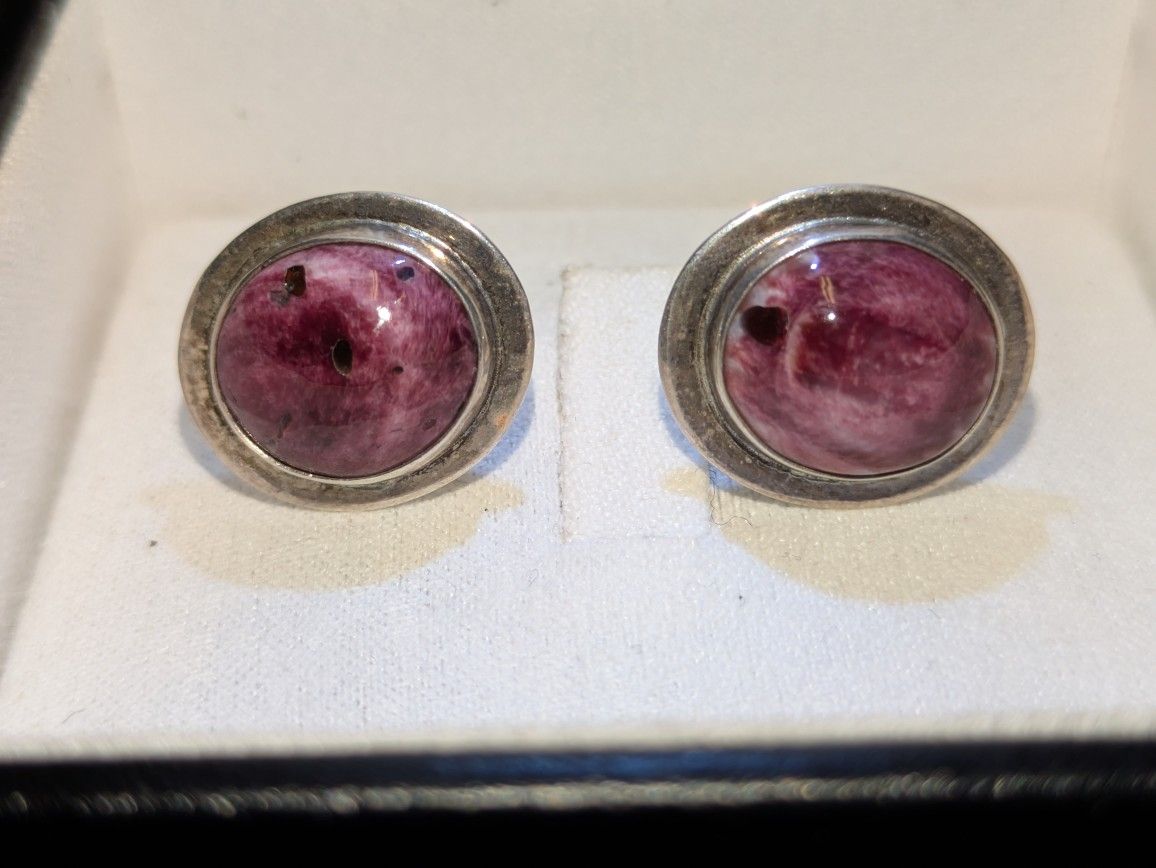 Vintage Sterling silver purple stone earrings