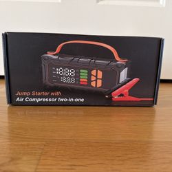 Portable Jump Starter with Air Compressor 2-in-1 New in box 