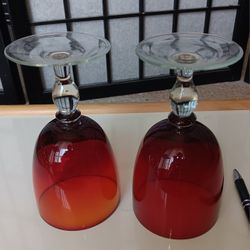 Beautiful Red Color Wine Glass Of 2