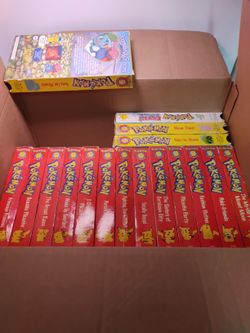 Lot Of 17 Pokemon Vhs Movies, Damaged Film From Mold