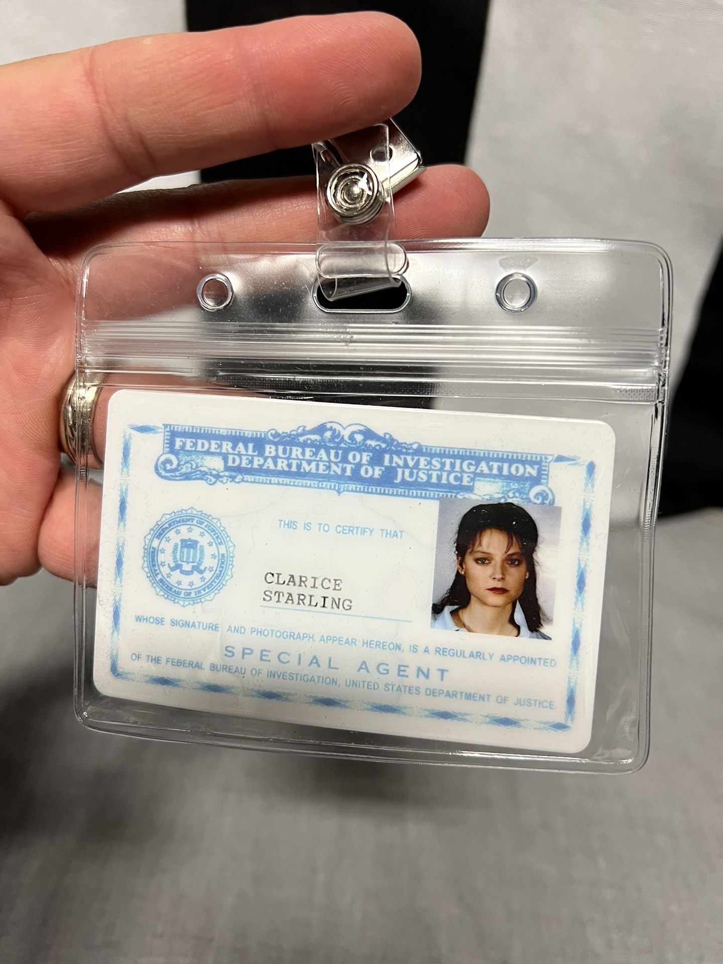 BAM BOX CLARICE STARLING prop replica FBI ID badge/holder SILENCE OF THE LAMBS