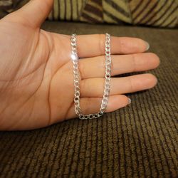 Italy 925 Solid Sterling Silver Diamond Cut Reversible 2-in-1 Cuban Link Chain for Men Women 20" Plata Italiana 925 Cadena Cubana 20" Unisex