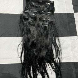 remy hair extensions black clip