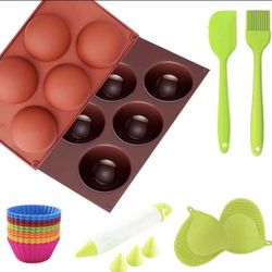 WYRRAL Semi Sphere Silicone Mold, 13 Pcs Set- Half Sphere Silicone Baking Molds for Making Chocolate, Cake, Jelly, Dome, Mousse, Ball Molds for Baking