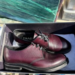 Men’s Burgundy leather Prada Shoes