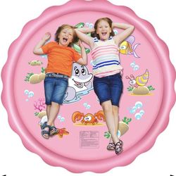 ⛲Splash Pad, Sprinkler for Kids, Upgrade Thicken 68" Outdoor Inflatable Sprinkler Water Toys, Baby Infant Wading Swimming Pool - Fun Backyard Fountai